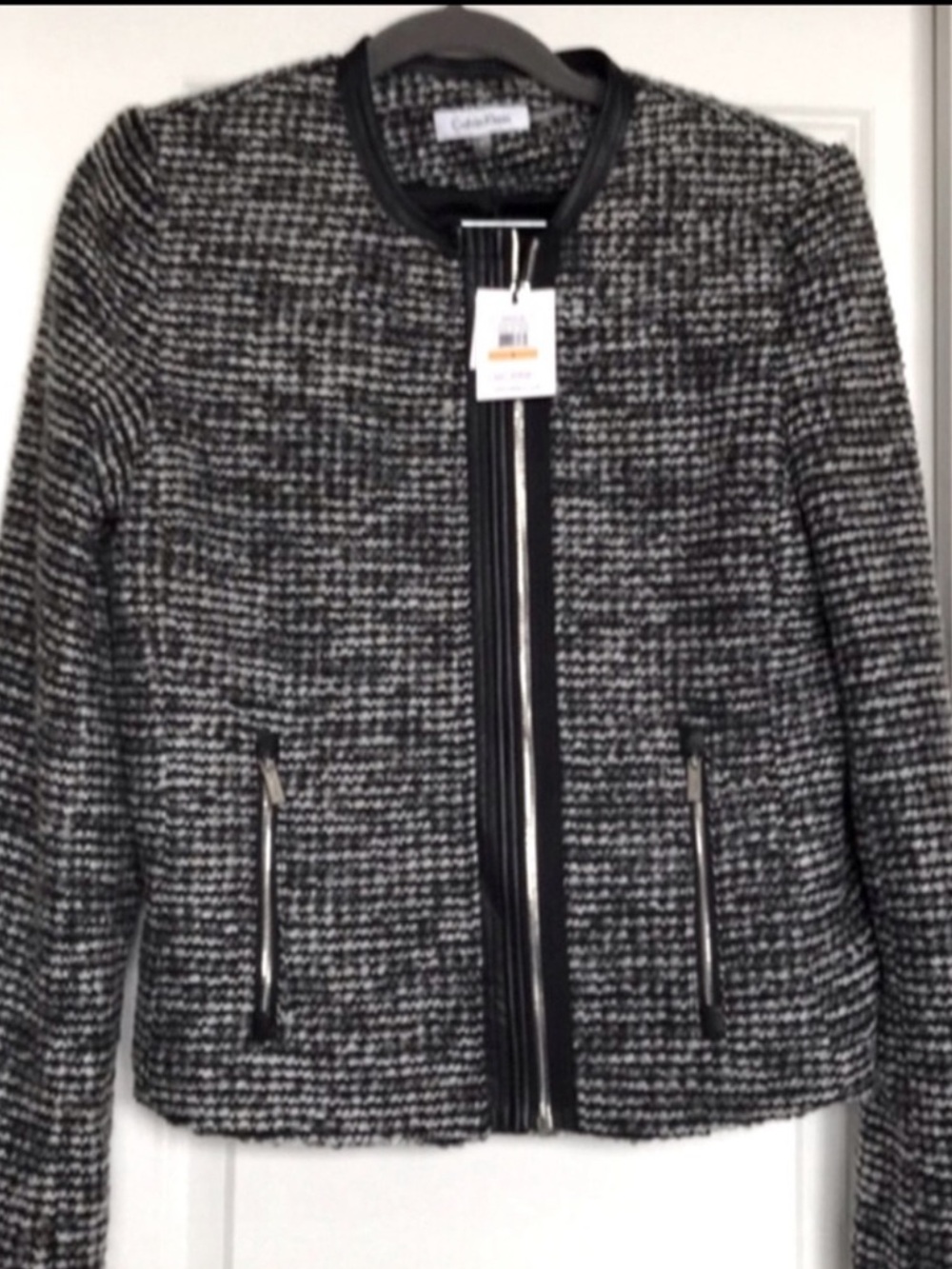 NWT Calvin Klein Boucle Tweed Crop Blazer